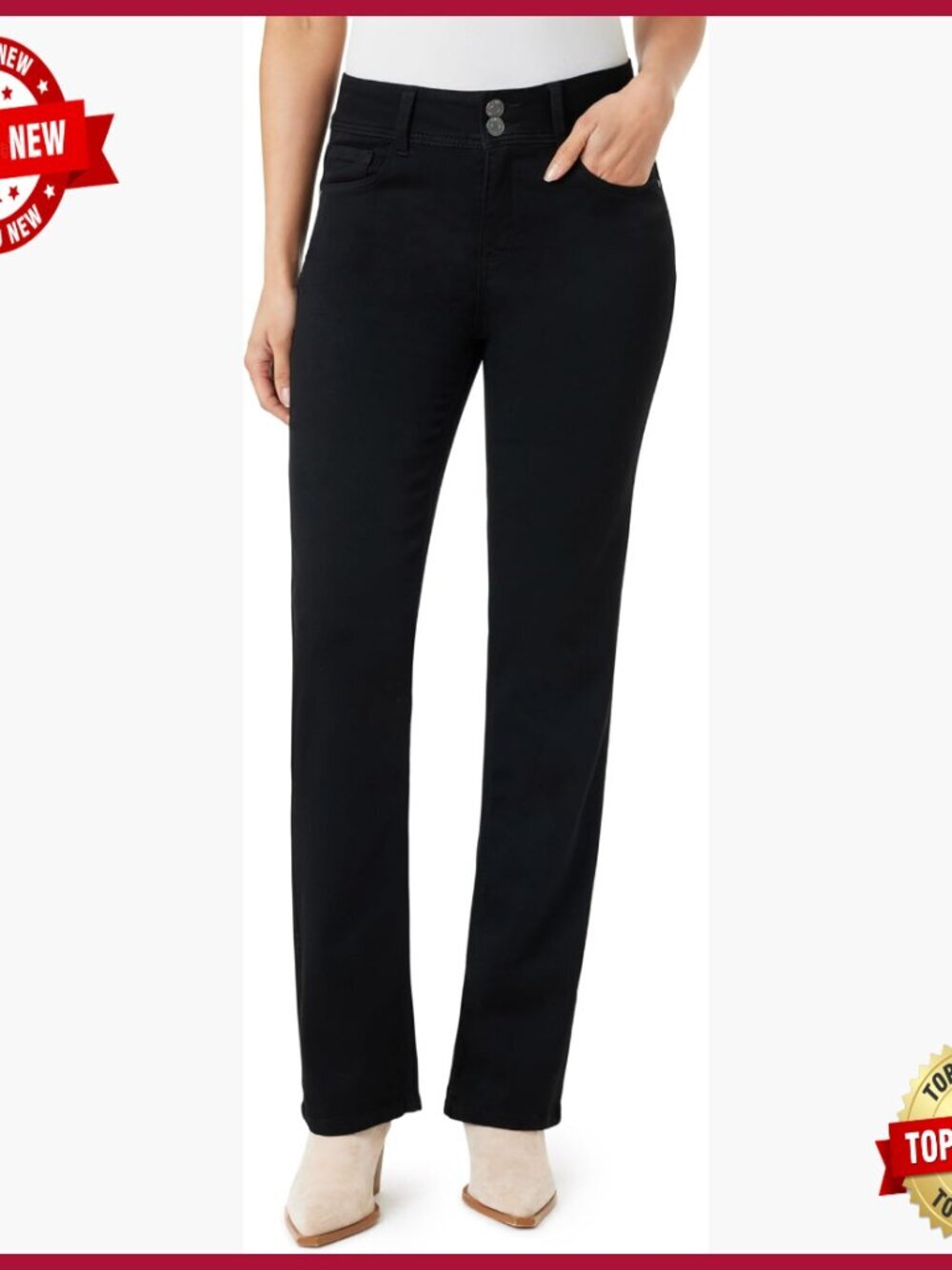 Curvy Bootcut Mid-Rise Bling Jeans, Plus Size, 31" Inseam
